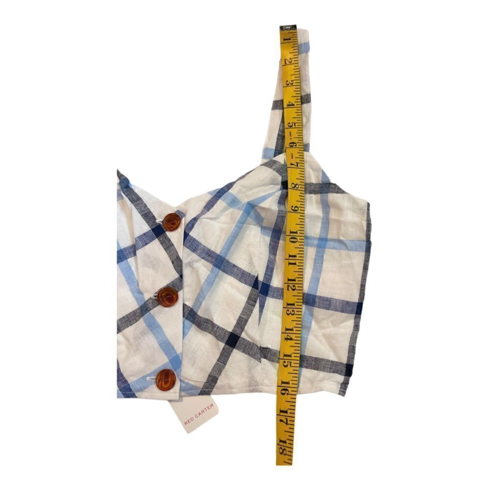 Red Carter Linen Meet & Greet Gingham Crop Top.Size M - Picture 10 of 13